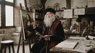 Leonardo da Vinci. Imagen generada con IA.