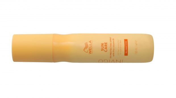 Protector solar, pelo, cabello, verano