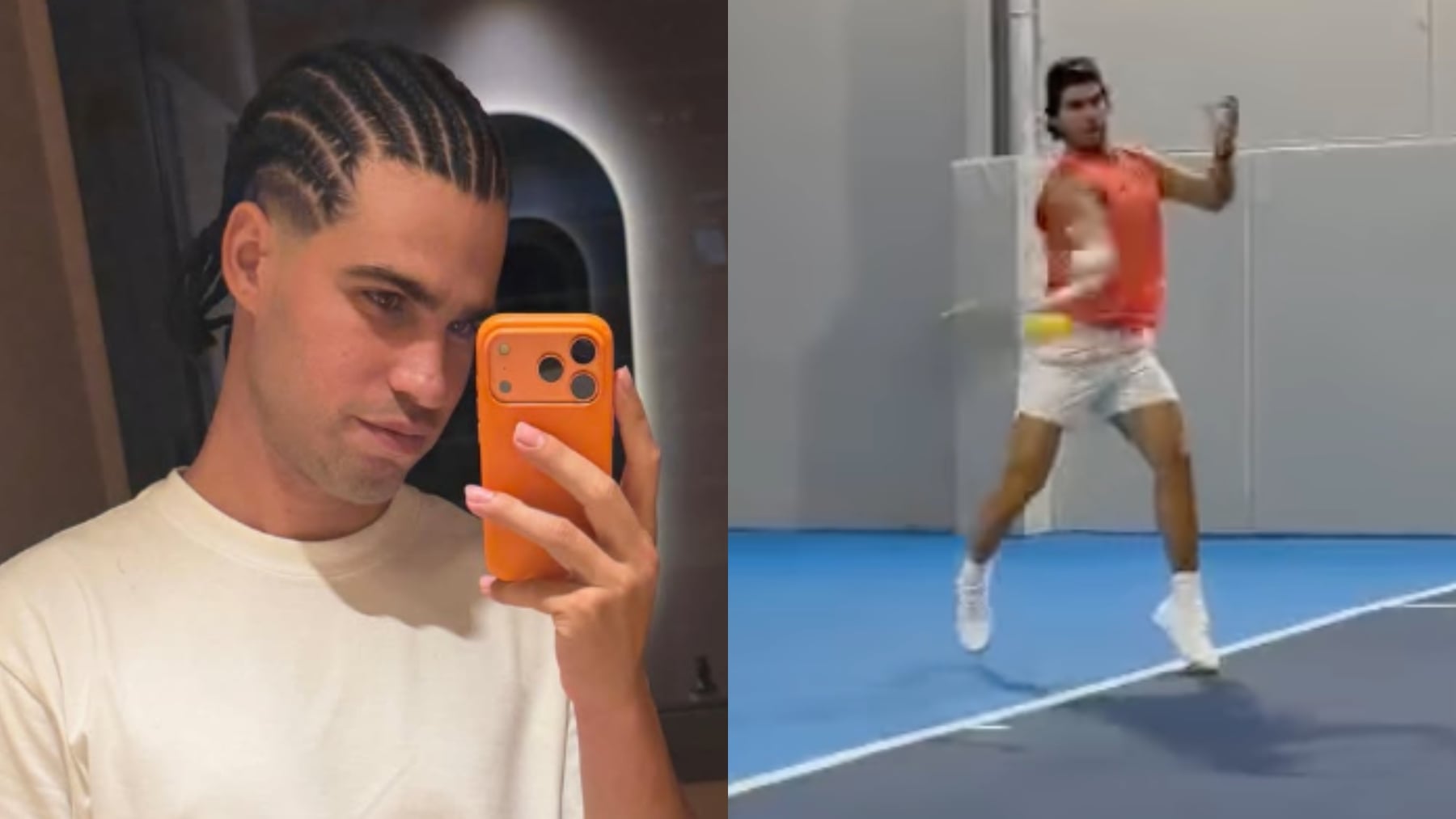 Alcaraz vuelve a entrenar y enseña su cambio de look que causa el furor en las redes