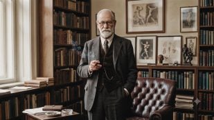 Sigmund Freud. Imagen generada con IA.