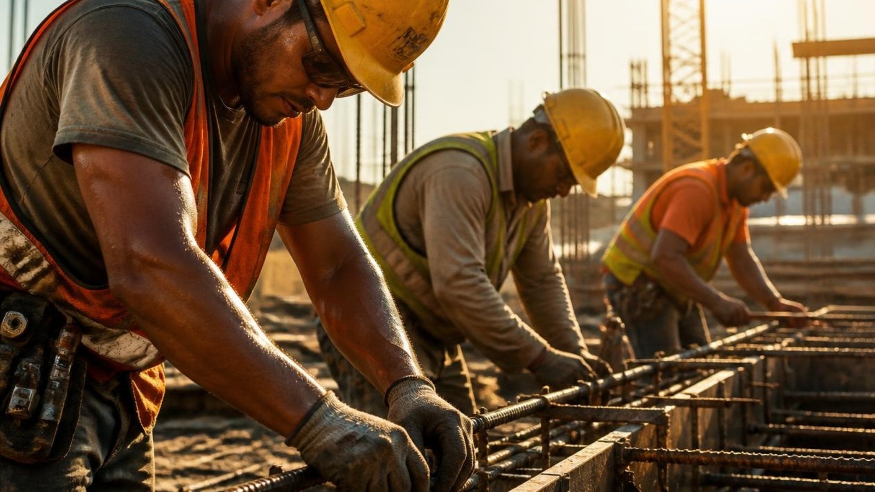 Trabajadores de la construcción (AI).