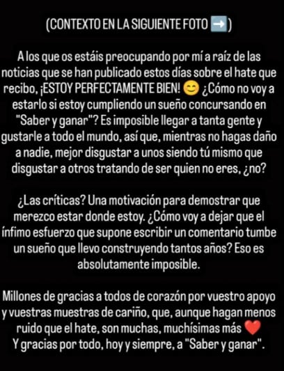 Comunicado de Mart&iacute;n Escolar, concursante de Saber y Ganar (TikTok).