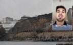 migrantes marroquíes que intentan cruzar a nado la frontera a Ceuta (España)