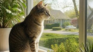 Gatos que observan el exterior