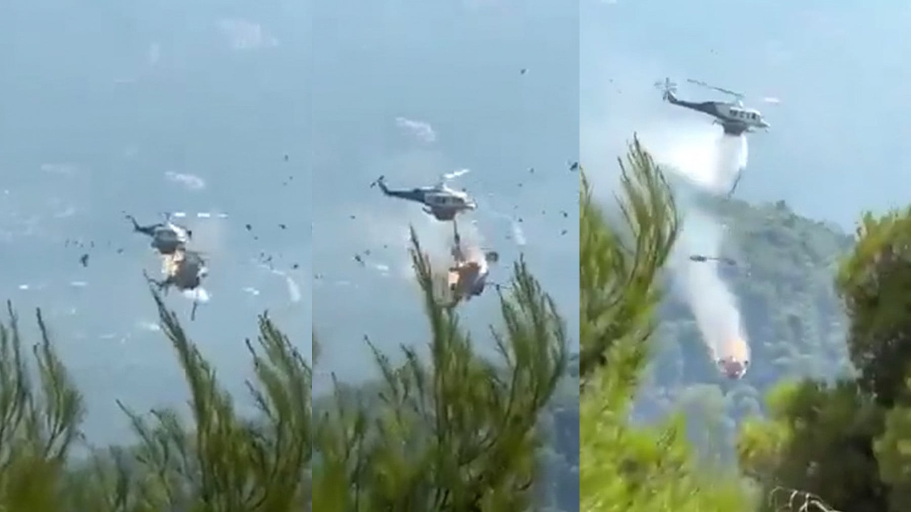 Dos muertos y dos heridos tras chocar en el aire dos helicópteros cuando estaban apagando un incendio en Grecia