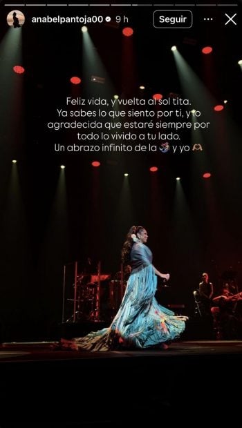 Cumpleaños de Isabel Pantoja, story de Anabel Pantoja