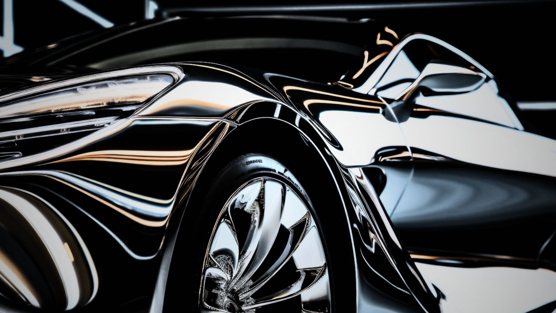 Coche negro con estilo futurista. Foto: Magnific
