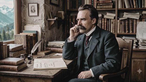 Friedrich Nietzsche. Imagen generada con IA.
