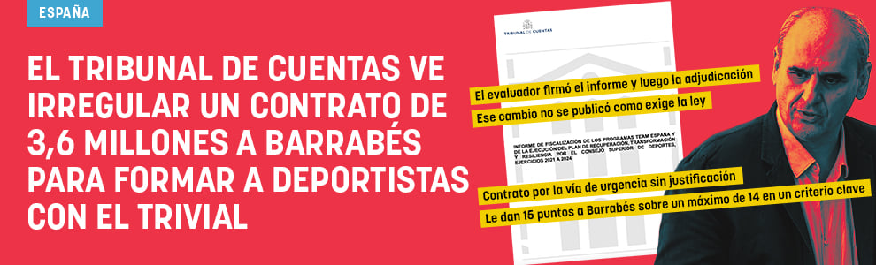 El Tribunal de Cuentas ve irregular un contrato de 3,6 millones a Barrabés que proponía formar a deportistas con el Trivial