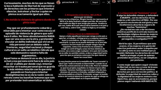 El comunicado de Jessica Goicoechea. (Fotos: Redes Sociales)