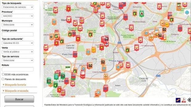 precio gasolina 7 agosto Madrid