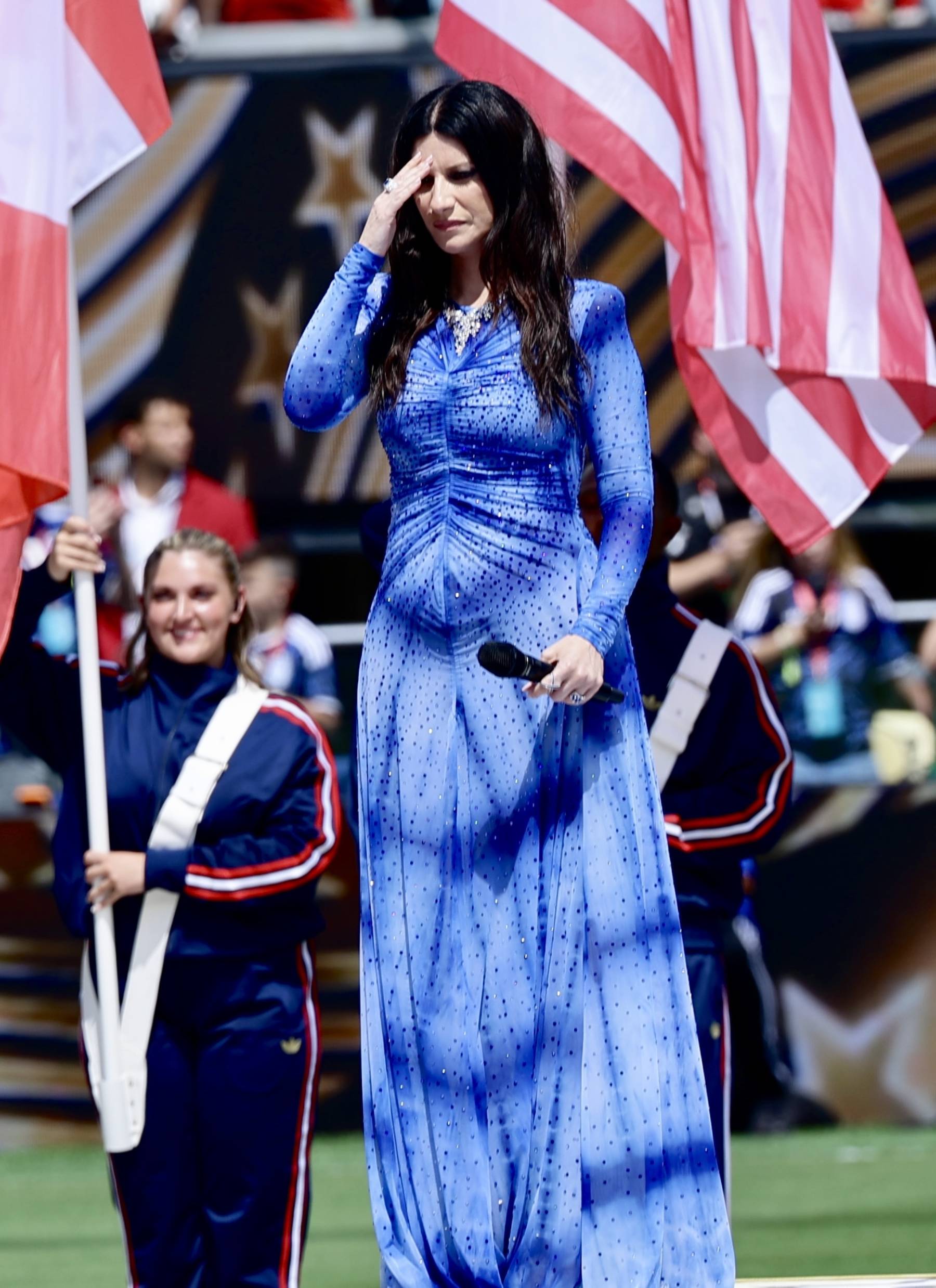 Laura Pausini en la final del Mundial. (Foto: Europa Press)
