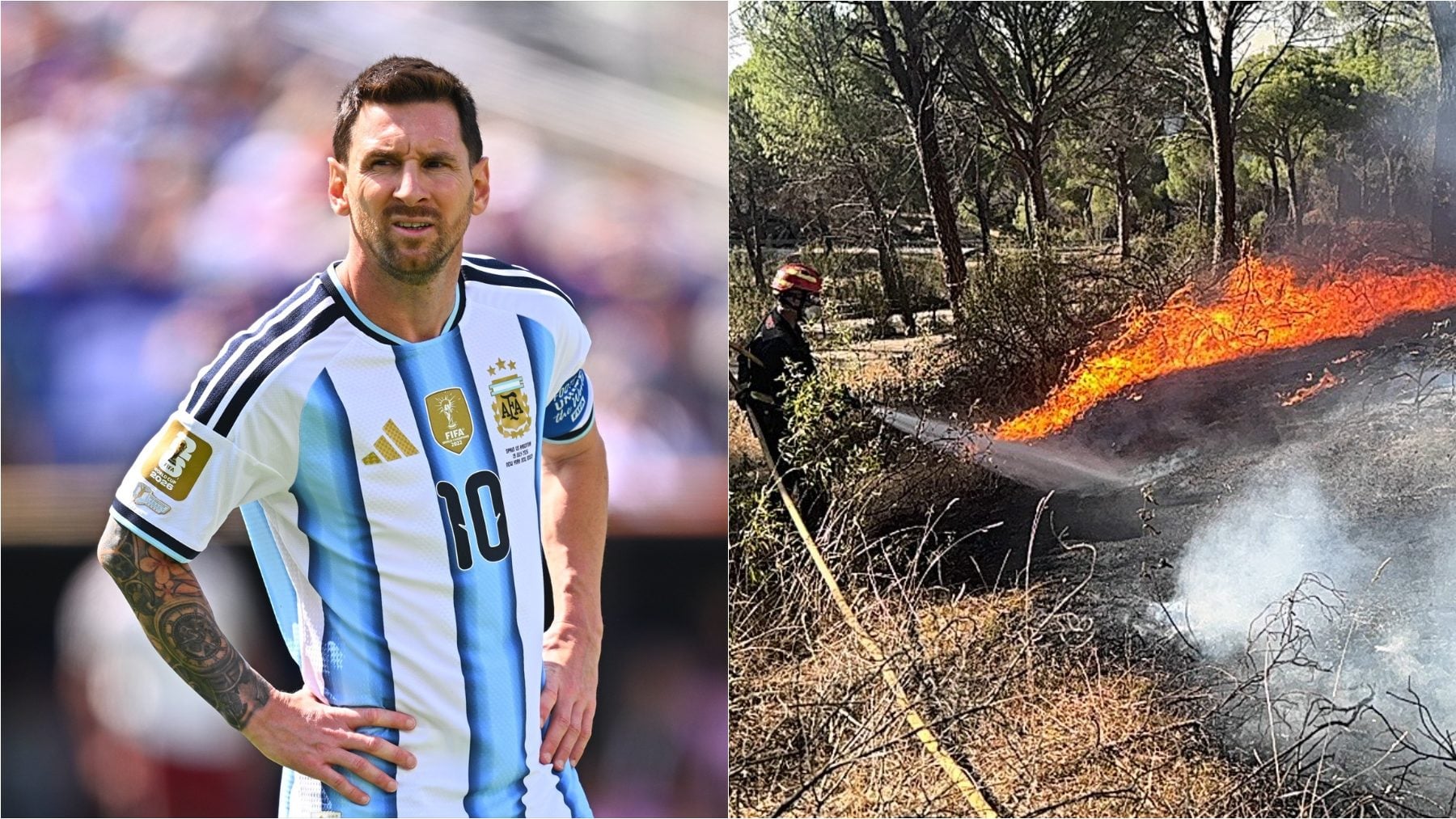 Messi dona 80.000 euros para la reconstrucción de las zonas afectadas por los incendios en Madrid