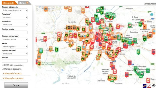 precio gasolina 10 agosto Andalucía