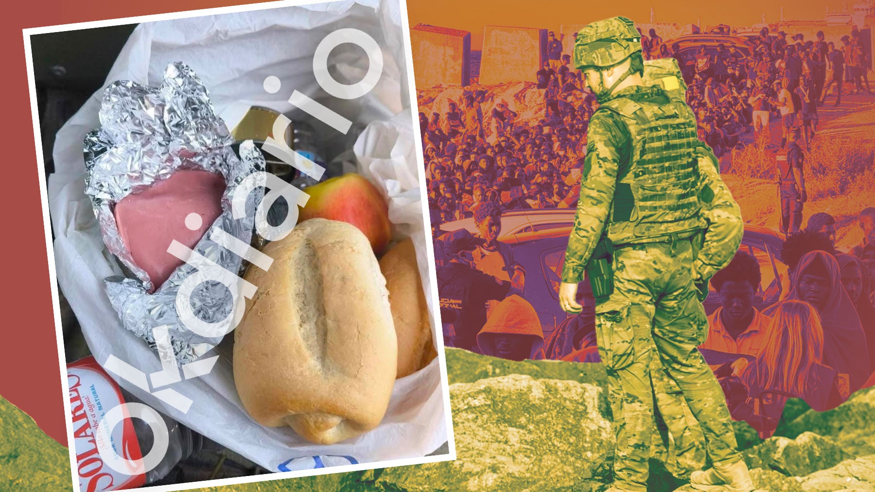 El menú de los militares enviados a frenar la invasión de Ceuta: un bocadillo de mortadela y una lata de atún
