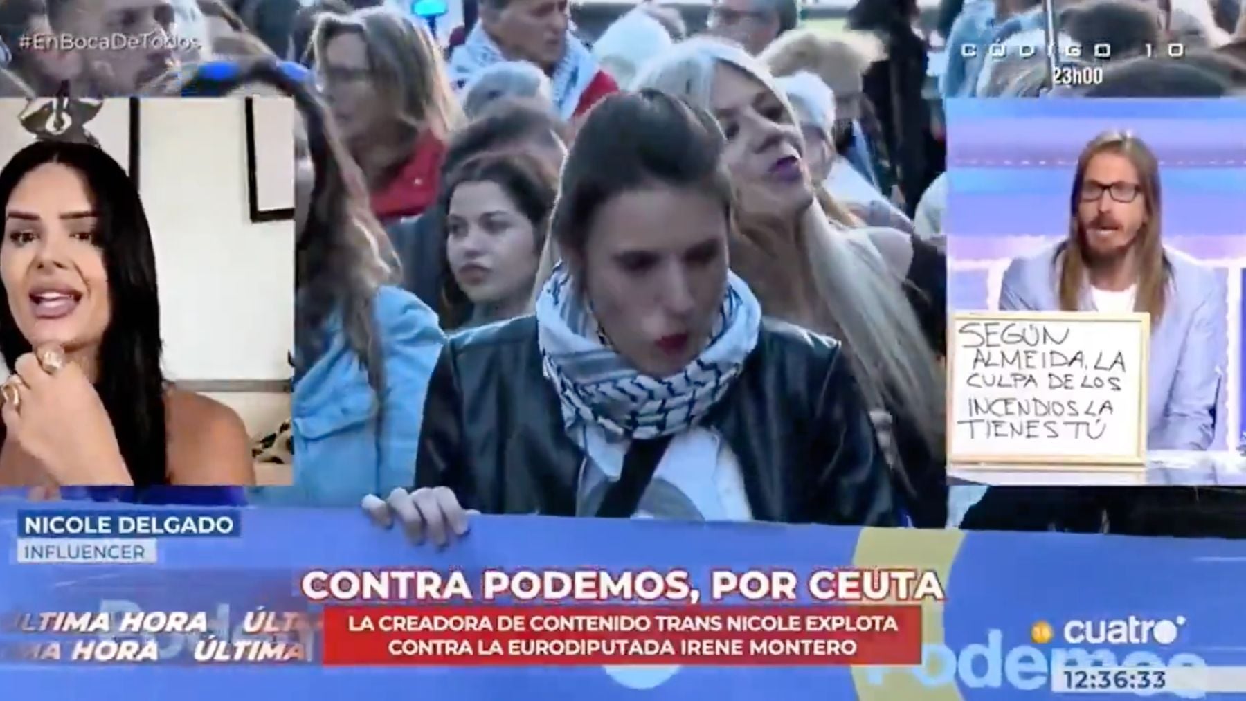 Nicole Delgado y Pablo Fernández en ‘En boca de todos’. (Cuatro)