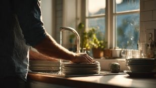 Las personas que limpian los platos mientras cocinan no solo son ordenadas, también reducen el estrés después (Adobe).