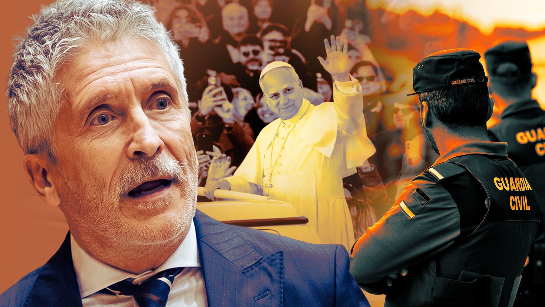 Marlaska debe la comida de dos días a un centenar de guardias civiles de la visita del Papa