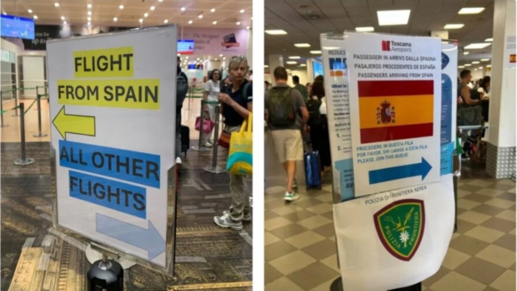 Controles para españoles en los aeropuertos de Italia