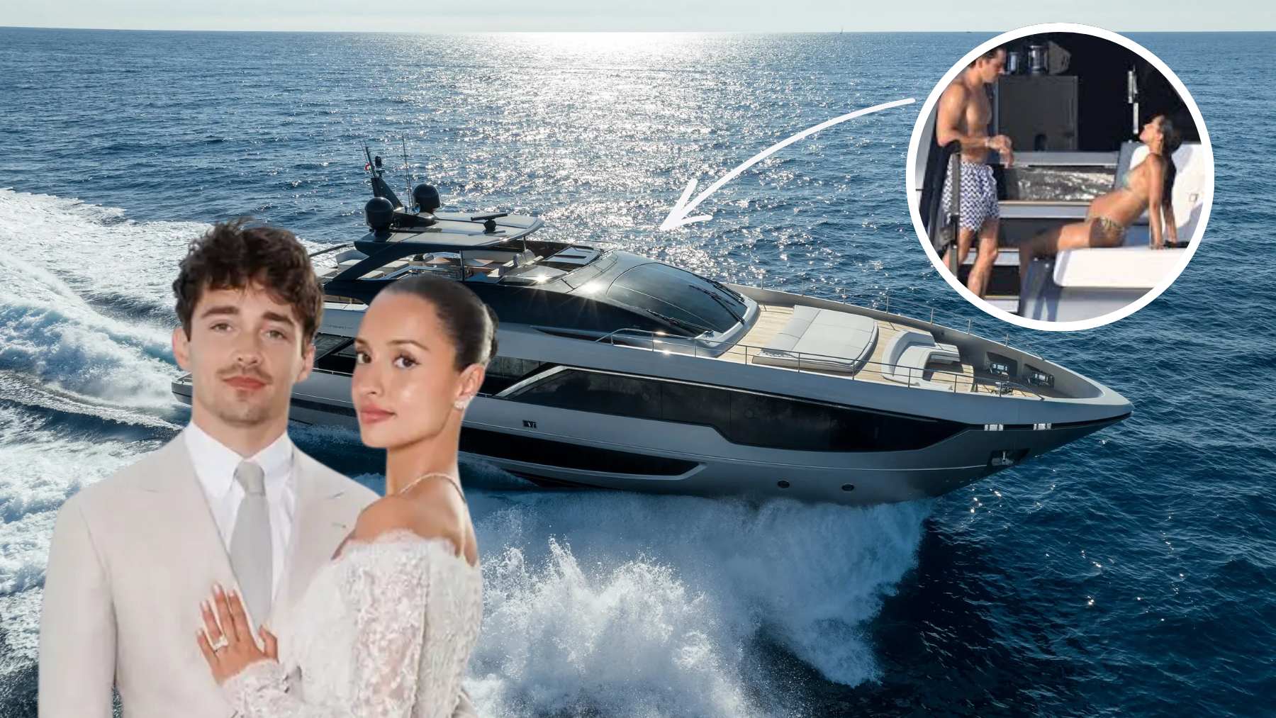 Así es el yate en el que han pasado sus vacaciones más especiales Charles Leclerc y Alexandra Saint Mleux