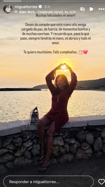 El mensaje de Miguel Torres a Paula Echevarría. (Foto: Redes Sociales)