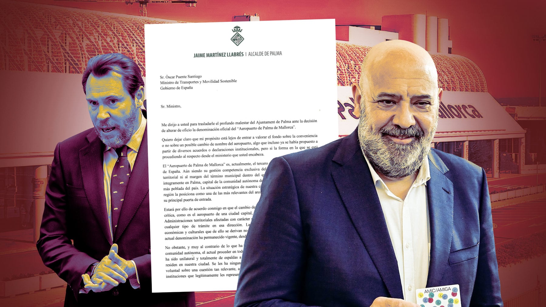 El alcalde Martínez acusa al ministro Puente de “ningunear” a los palmesanos por no consultar el cambio de nombre del aeropuerto