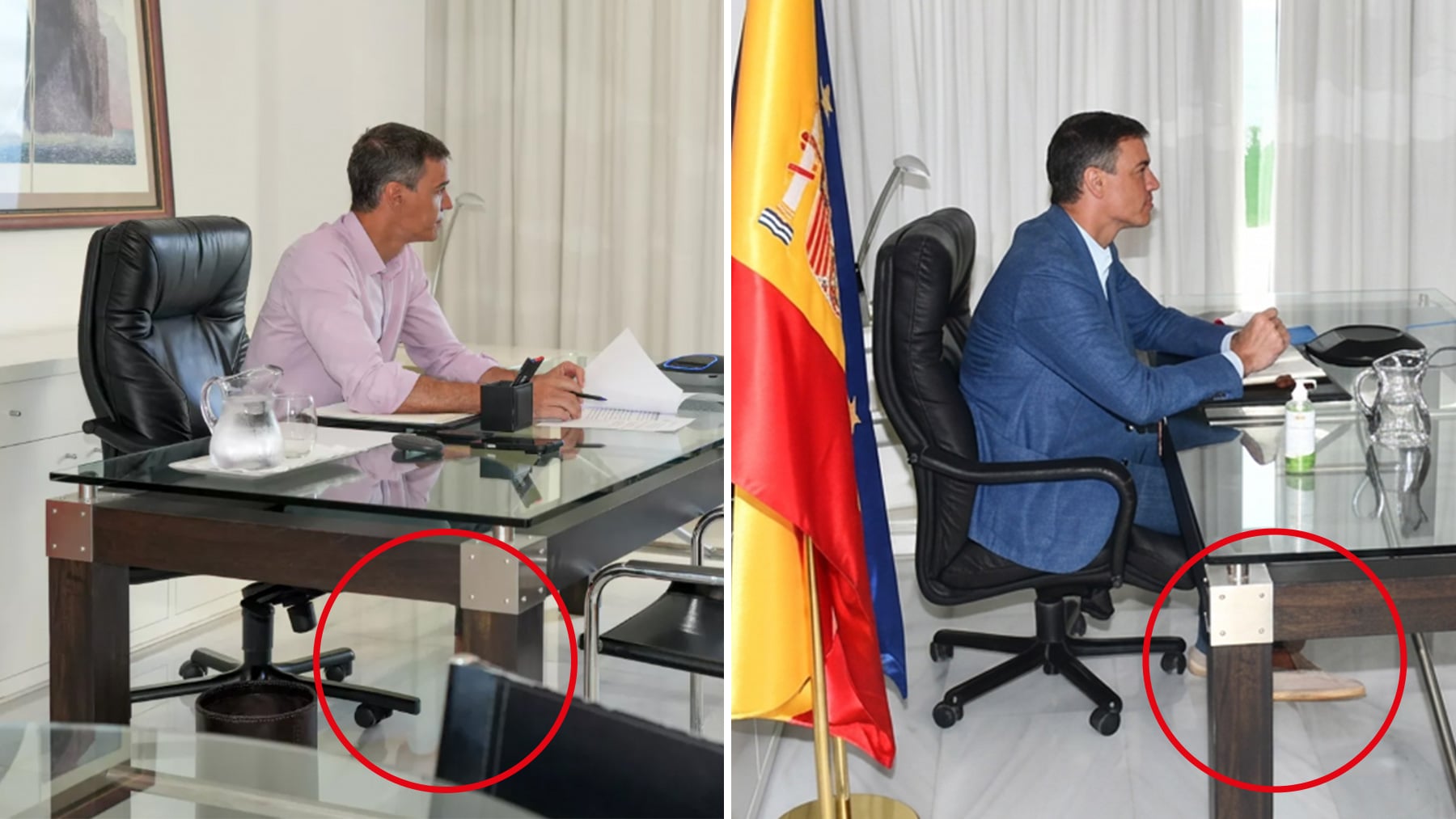 Moncloa retoca la foto de Sánchez en La Mareta y borra sus pies para evitar burlas por su calzado