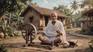 Gandhi. Imagen generada con IA.