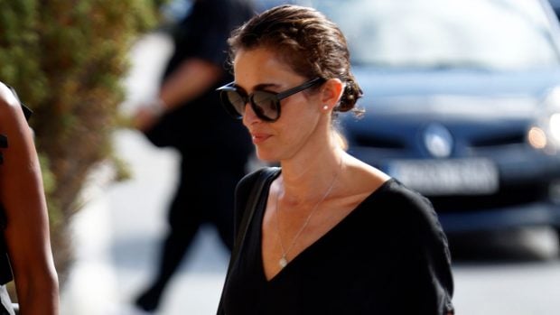 Blanca Romero en su llegada al tanatorio. (Foto: Europa Press)
