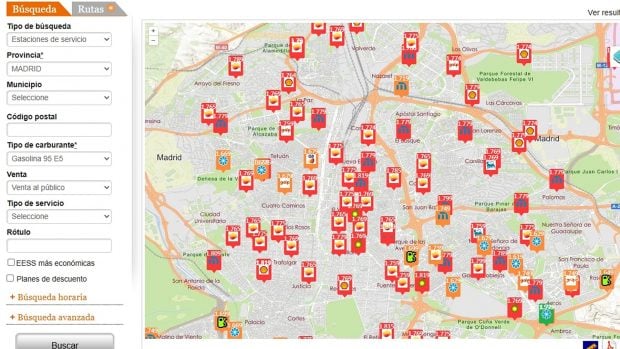 precio gasolina 14 agosto Madrid