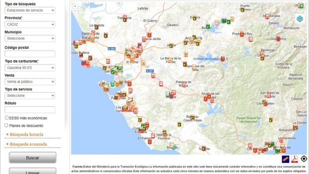precio gasolina 14 agosto Andalucía