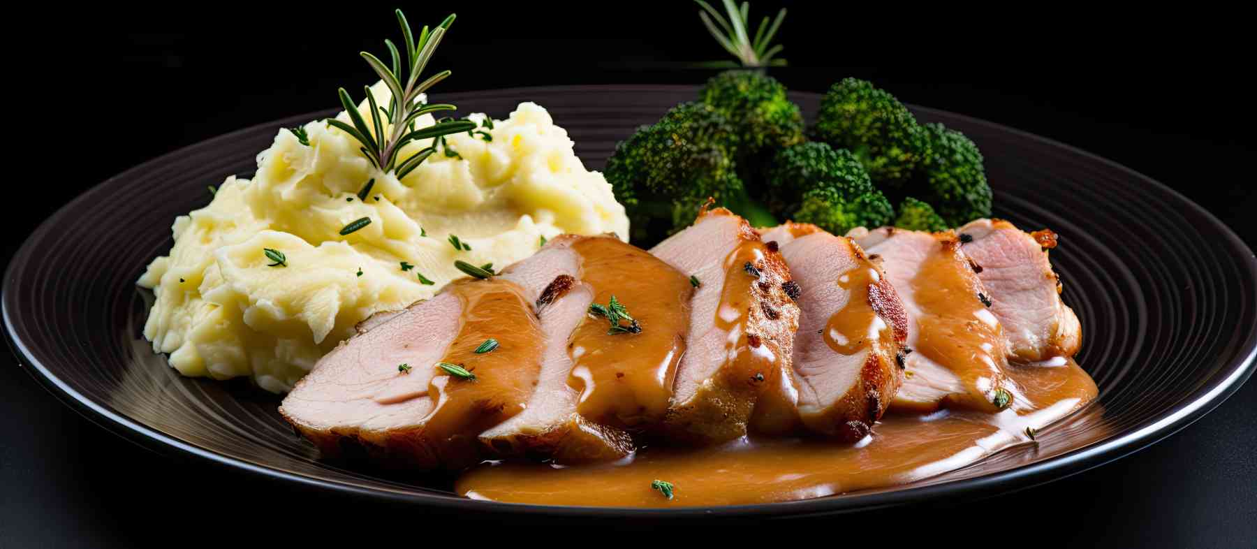 Solomillo de cerdo en salsa de vino blanco.