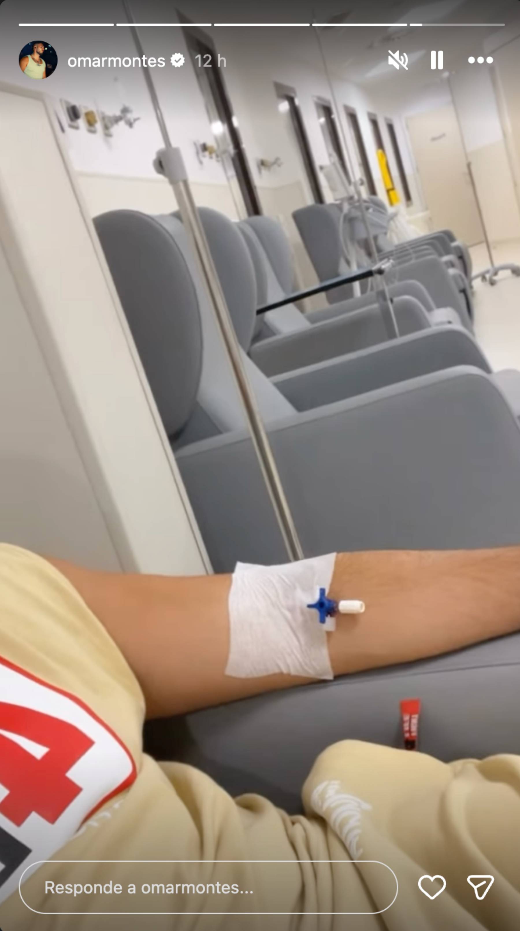 Omar Montes en el hospital. (Foto: @omarmontes)