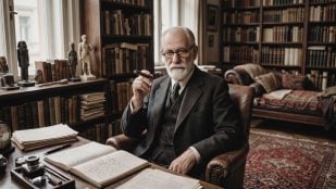 Sigmund Freud. Imagen generada con IA.