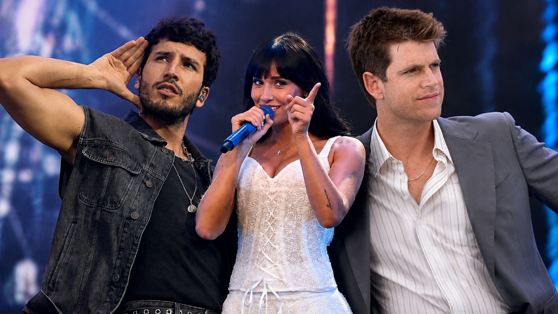 Sebastián Yatra, Aitana y Miguel Bernardeau. (Fotos: Europa Press)