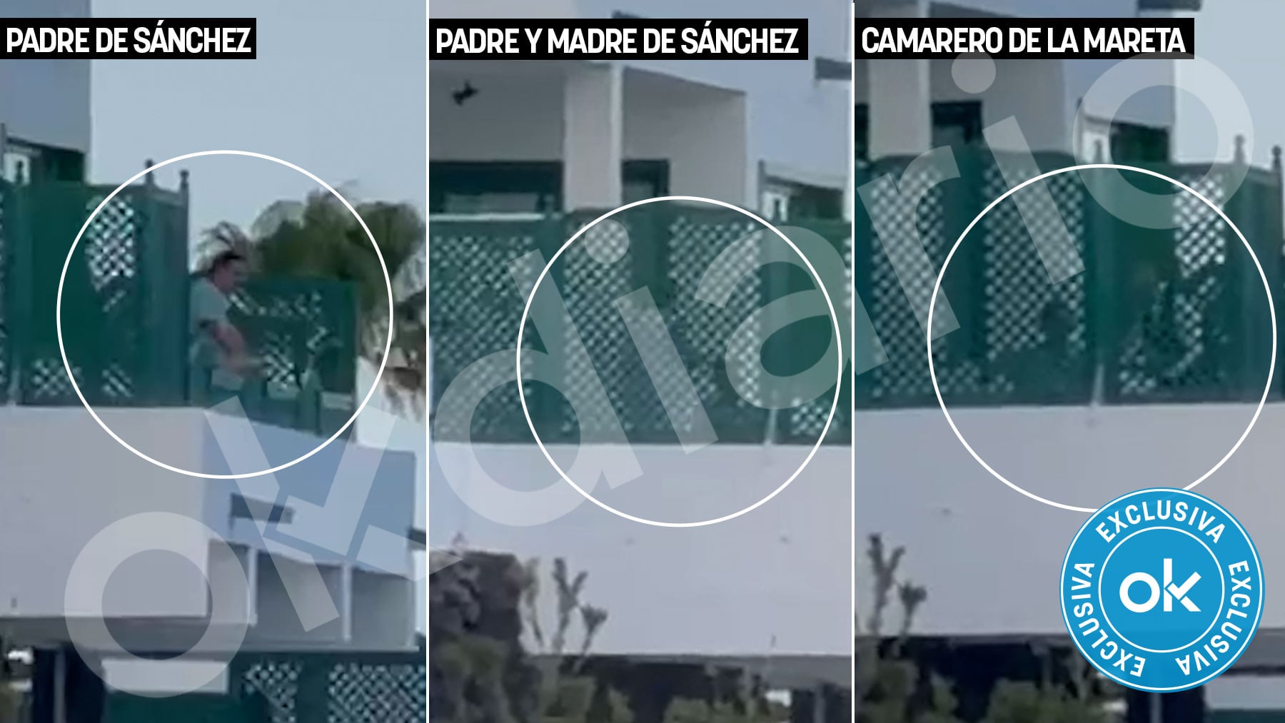 OKDIARIO capta a los padres de Sánchez en La Mareta con camarero, escolta y coche oficial mientras 10.000 inmigrantes ilegales asedian Ceuta