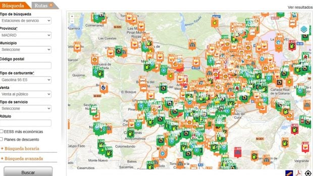 precio gasolina 15 agosto Madrid