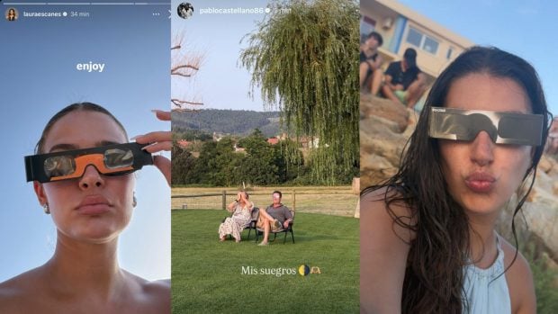 Así han vivido el eclipse solar Laura Escanes, María Pombo y Ana Guerra. (Fotos: Redes Sociales)