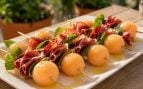 Melón, jamón, comida