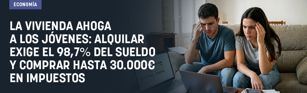 La vivienda ahoga a los jóvenes: alquilar exige el 98,7% del sueldo y comprar hasta 30.000€ en impuestos