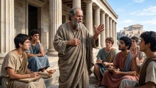 Sócrates. Imagen generada con IA.