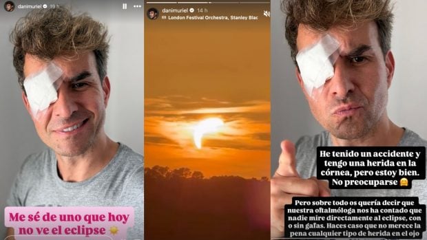 Daniel Muriel explica lo que le ocurre en el ojo. (Fotos: Redes Sociales)