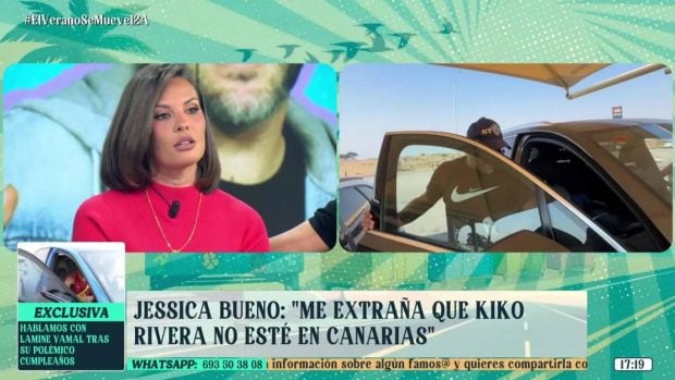 Jessica Bueno en directo en 'El verano se mueve'. (Foto: Telecinco)