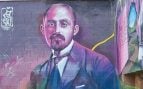 Detalle del mural de Lalo Luque (Lalone) de mayo de 2021 en la fachada principal del instituto de educación secundaria Juan Ramón Jiménez, en el número 17 de la calle Fernández Fermina, Málaga, España. Foto: Daniel Capilla, CC BY-SA 4.0, vía Wikimedia Commons
