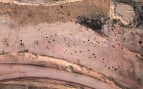 Imagen aérea del yacimiento de la Edad del Bronce de Minferri, situado en Juneda (Lleida). Foto: Universidad de Granada.