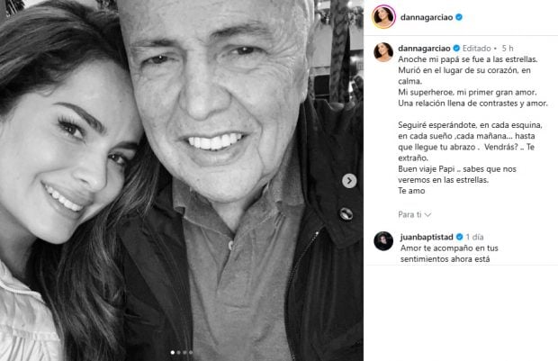 Danna García se despide de su padre tras su muerte. (Instagram)