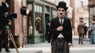 Charles Chaplin. Imagen generada con IA.