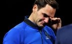 Roger Federer llorando