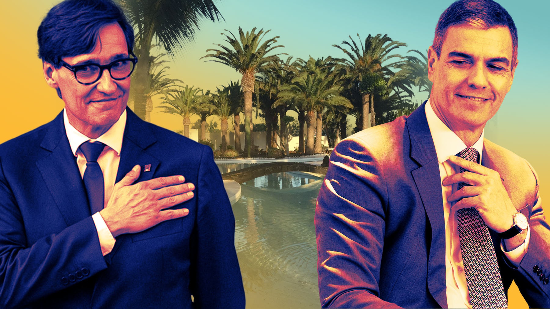 Salvador Illa y Pedro Sánchez.