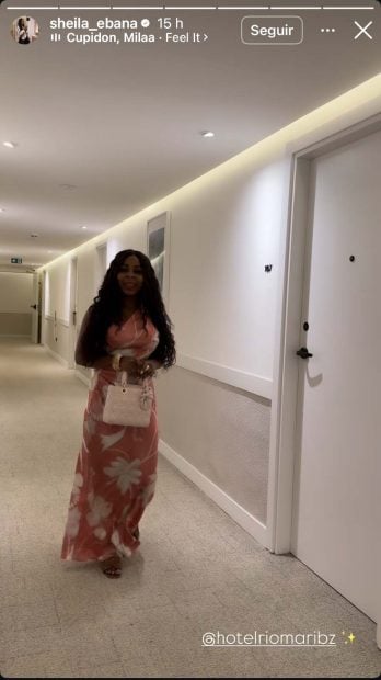 Sheila Ebana en el hotel de Ibiza
